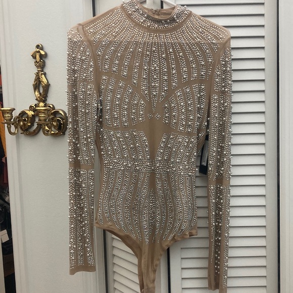 Banjul Tops - Nude beige Miami hot body suit